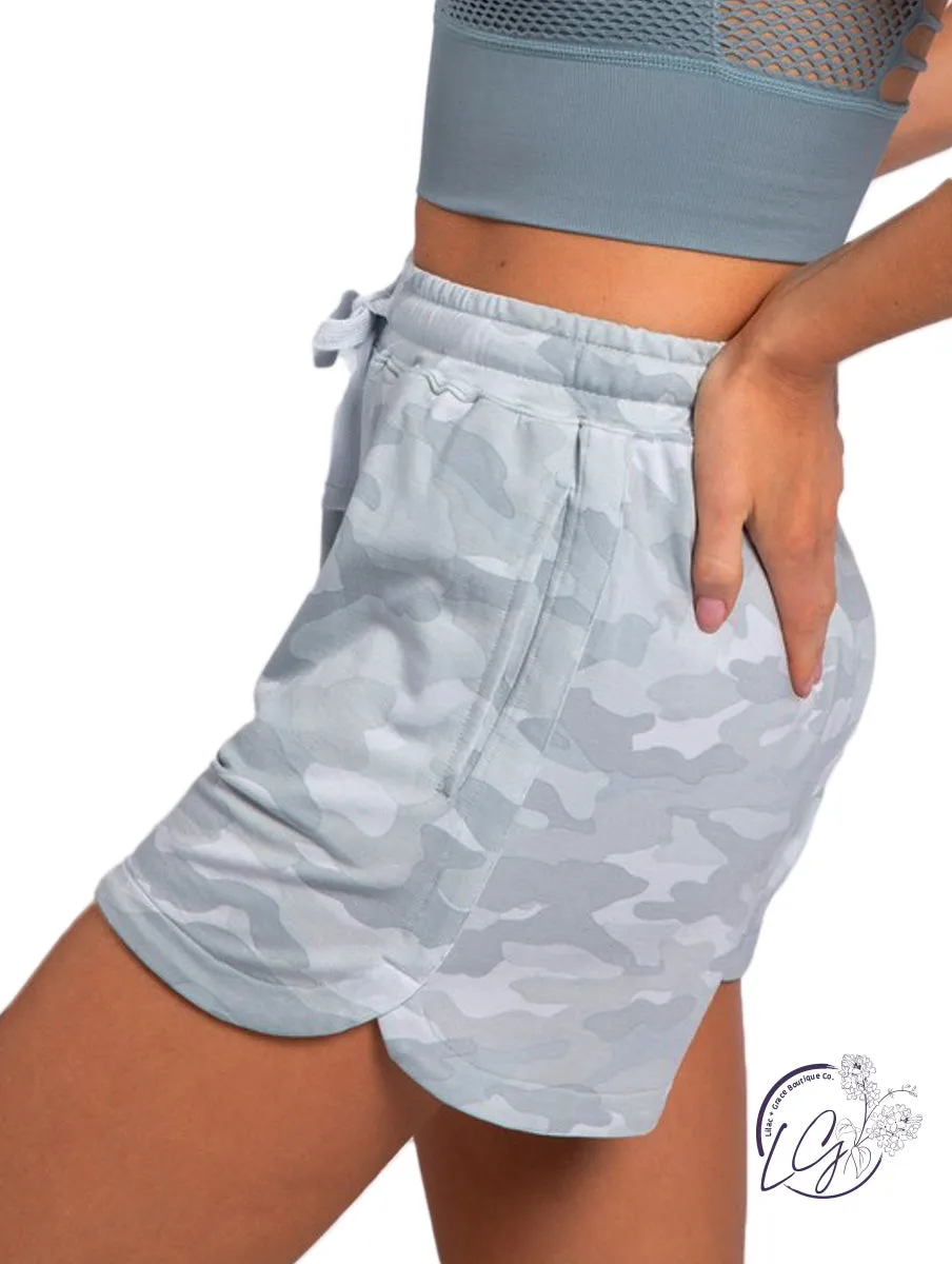 Too Fine Camo Drawstring Shorts