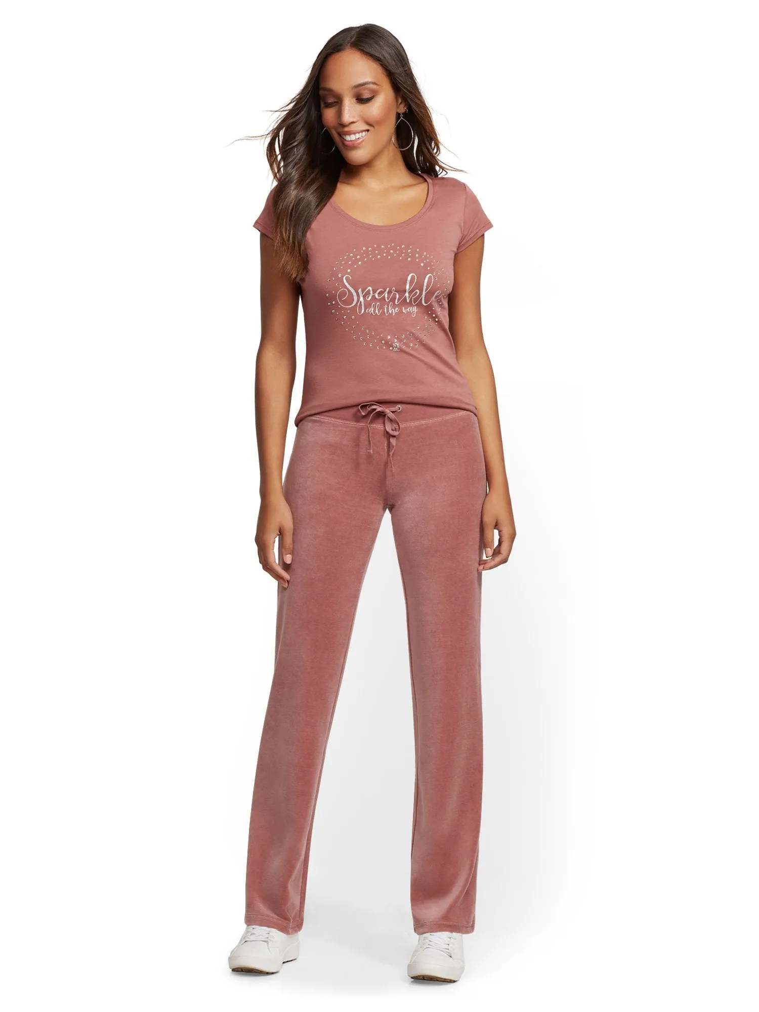 Velour Straight-Leg Pant