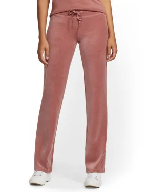 Velour Straight-Leg Pant