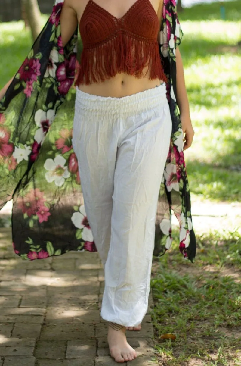 White Harem Pants