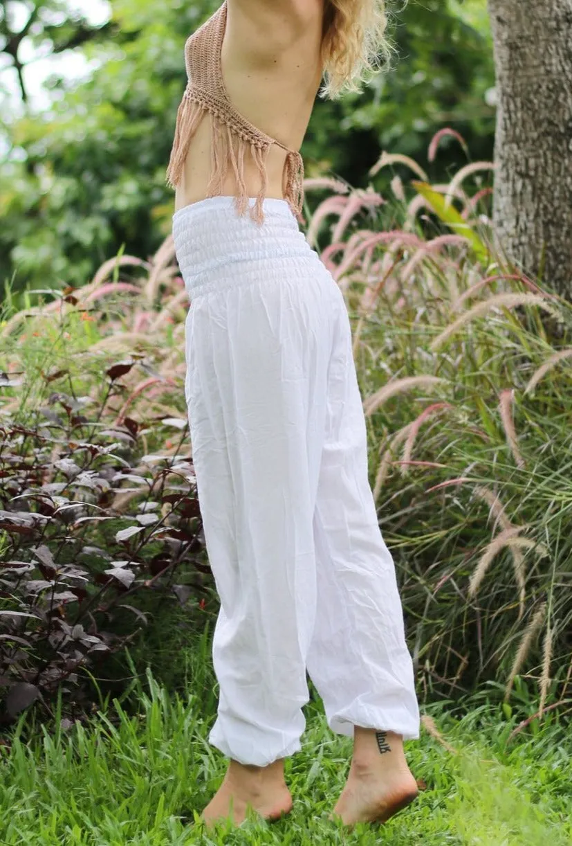 White Harem Pants