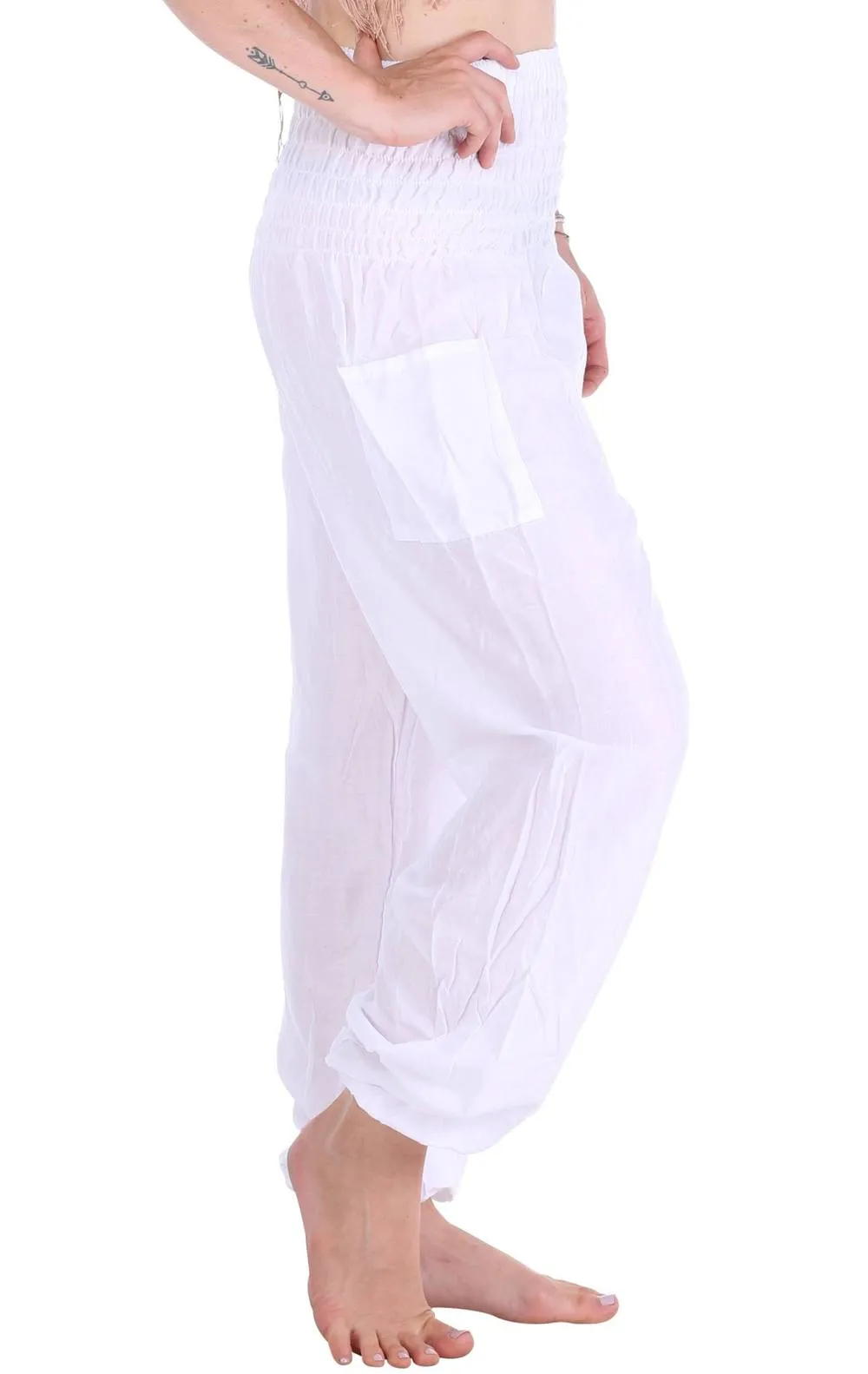 White Harem Pants