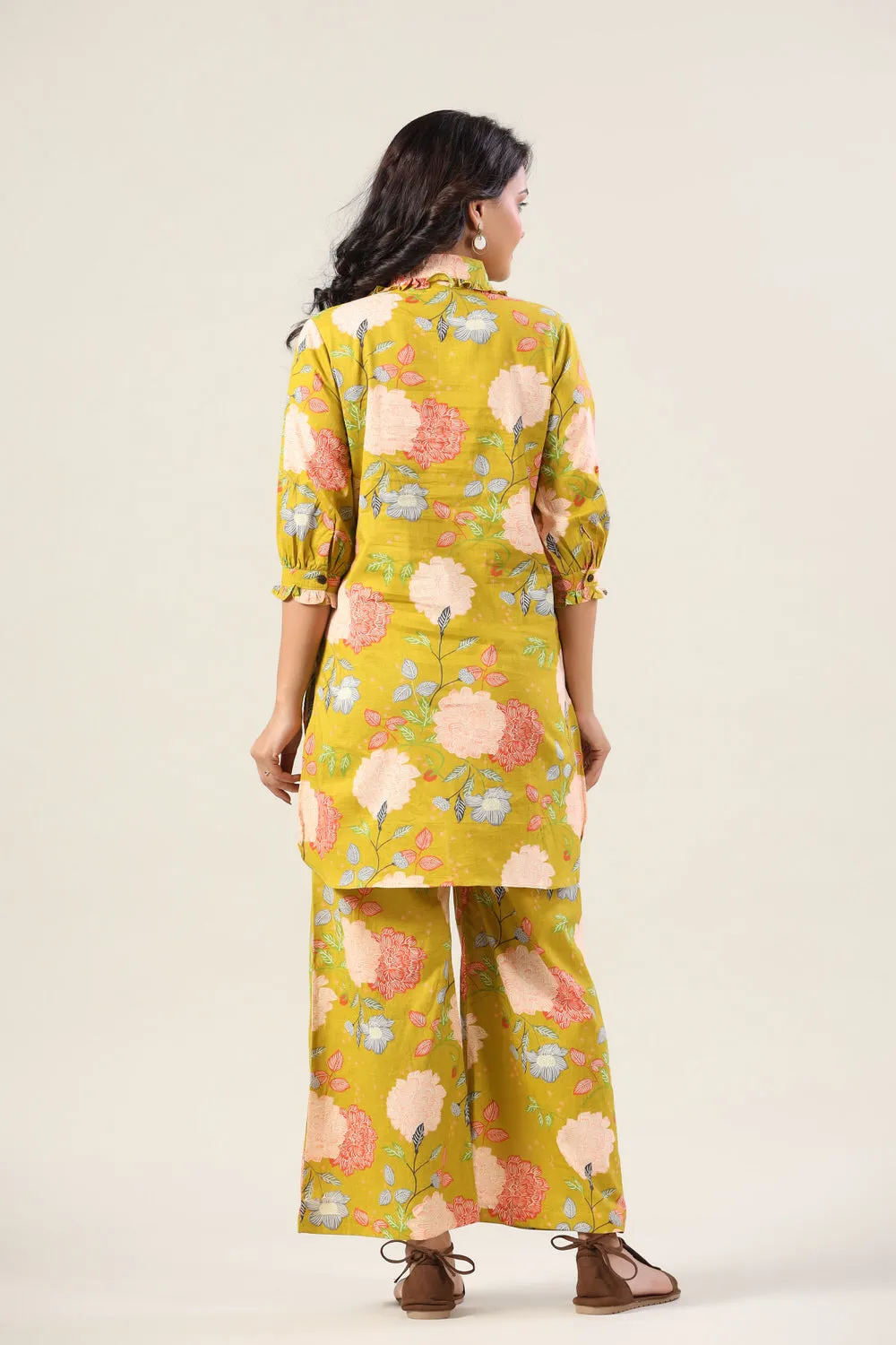 Wildflower Cotton Palazzo Palazzo Loungewear Set