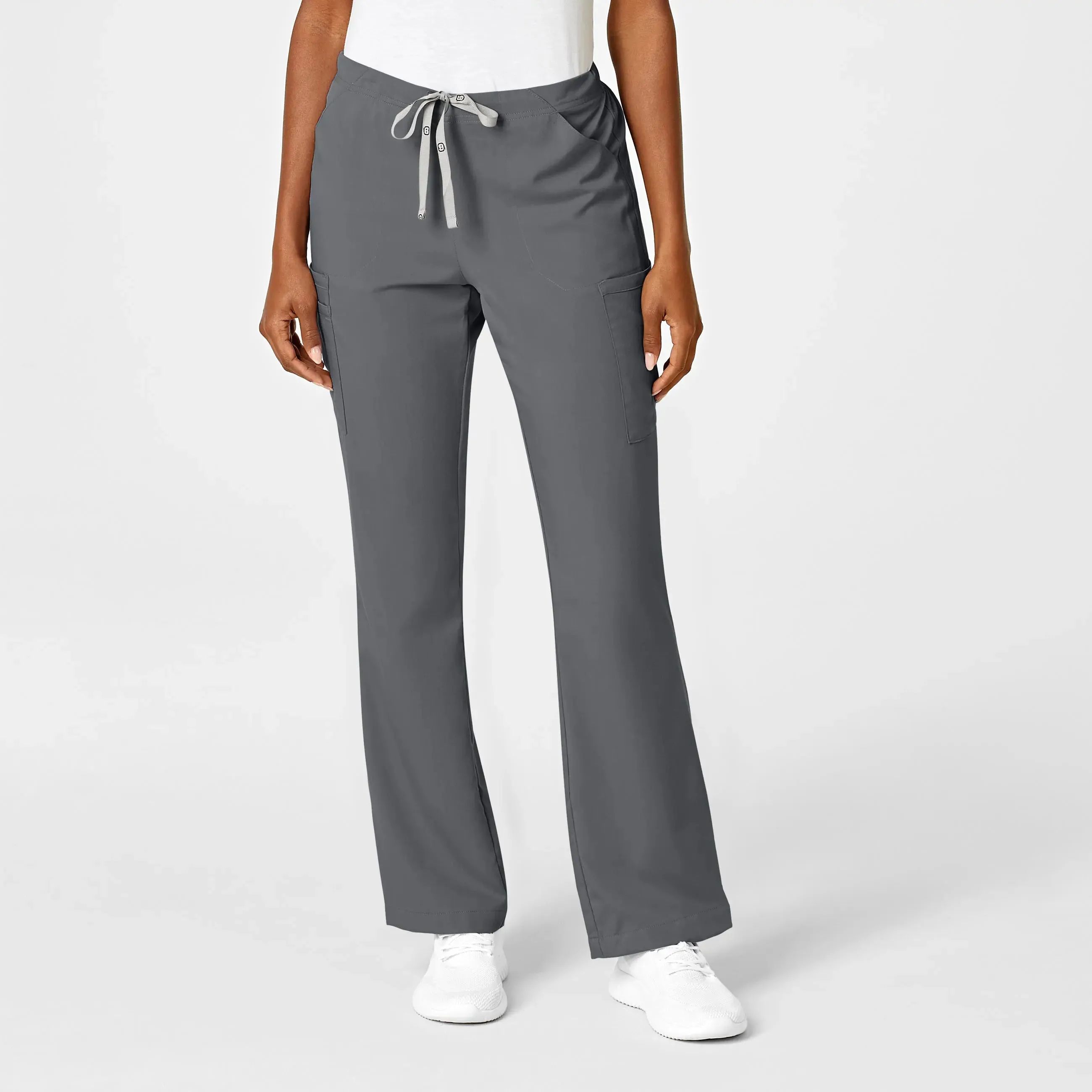 Wink Women's Moderate Flare Leg Cargo Scrub Pant - Pewter