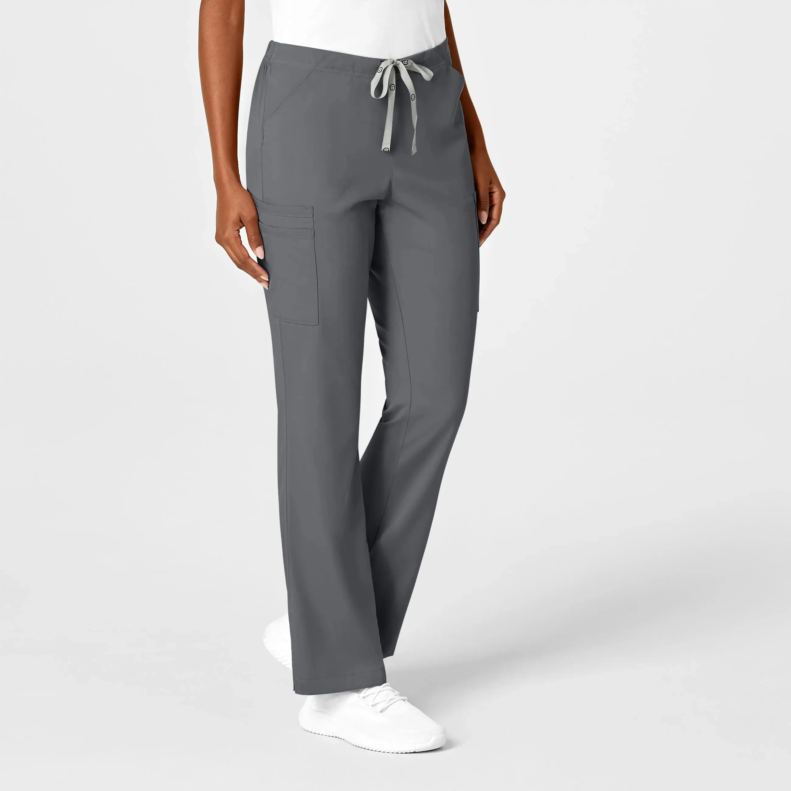 Wink Women's Moderate Flare Leg Cargo Scrub Pant - Pewter