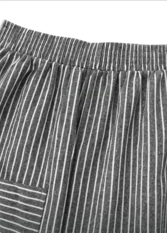 Women Stripe Elastic Waist Casual Loose Harem Pants