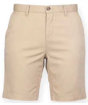 Womens stretch chino shorts | Stone